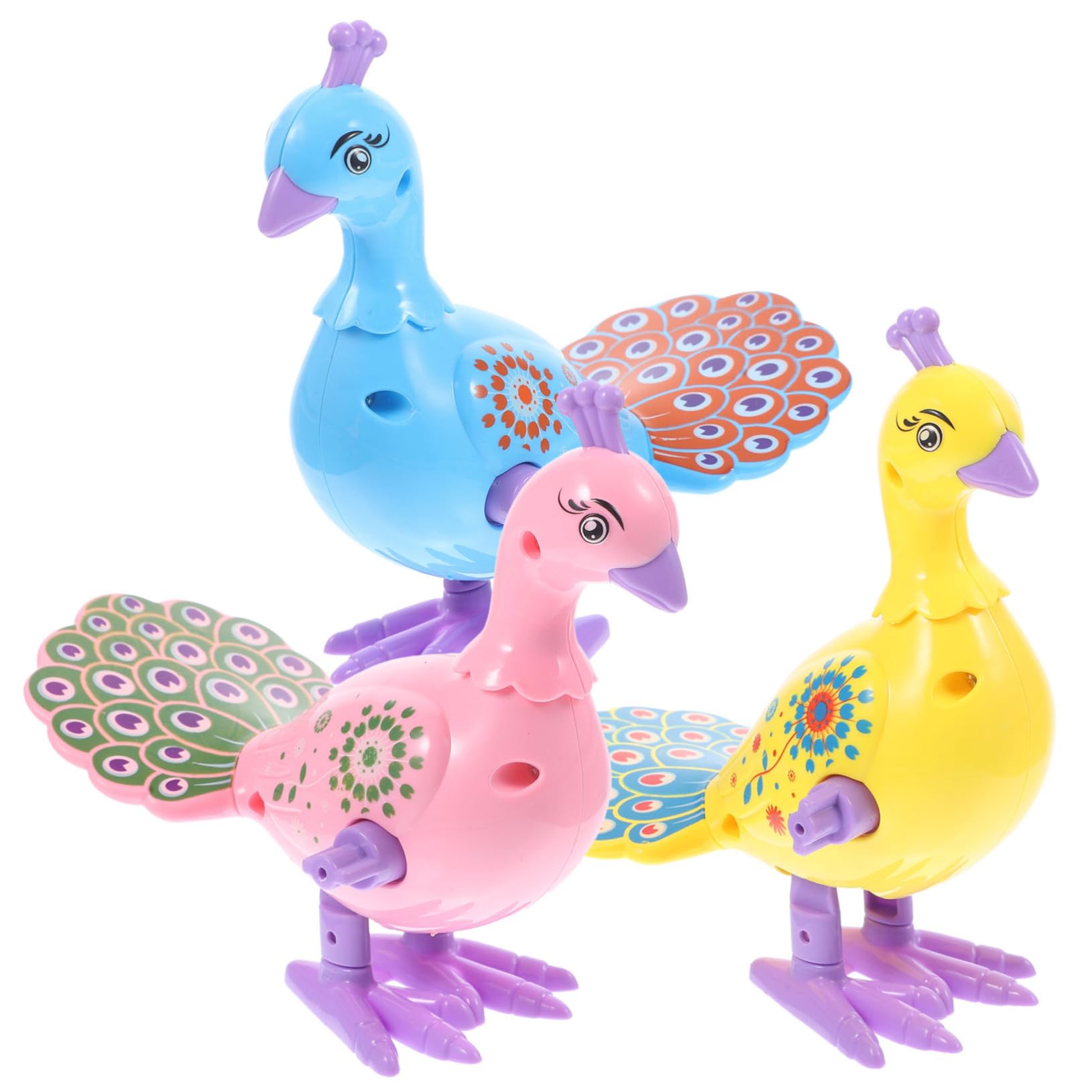 Milisten 3pcs Wind up Toys for Boys and Girls Peacock Shape Educational Clockwork Toys for Boys and Girls