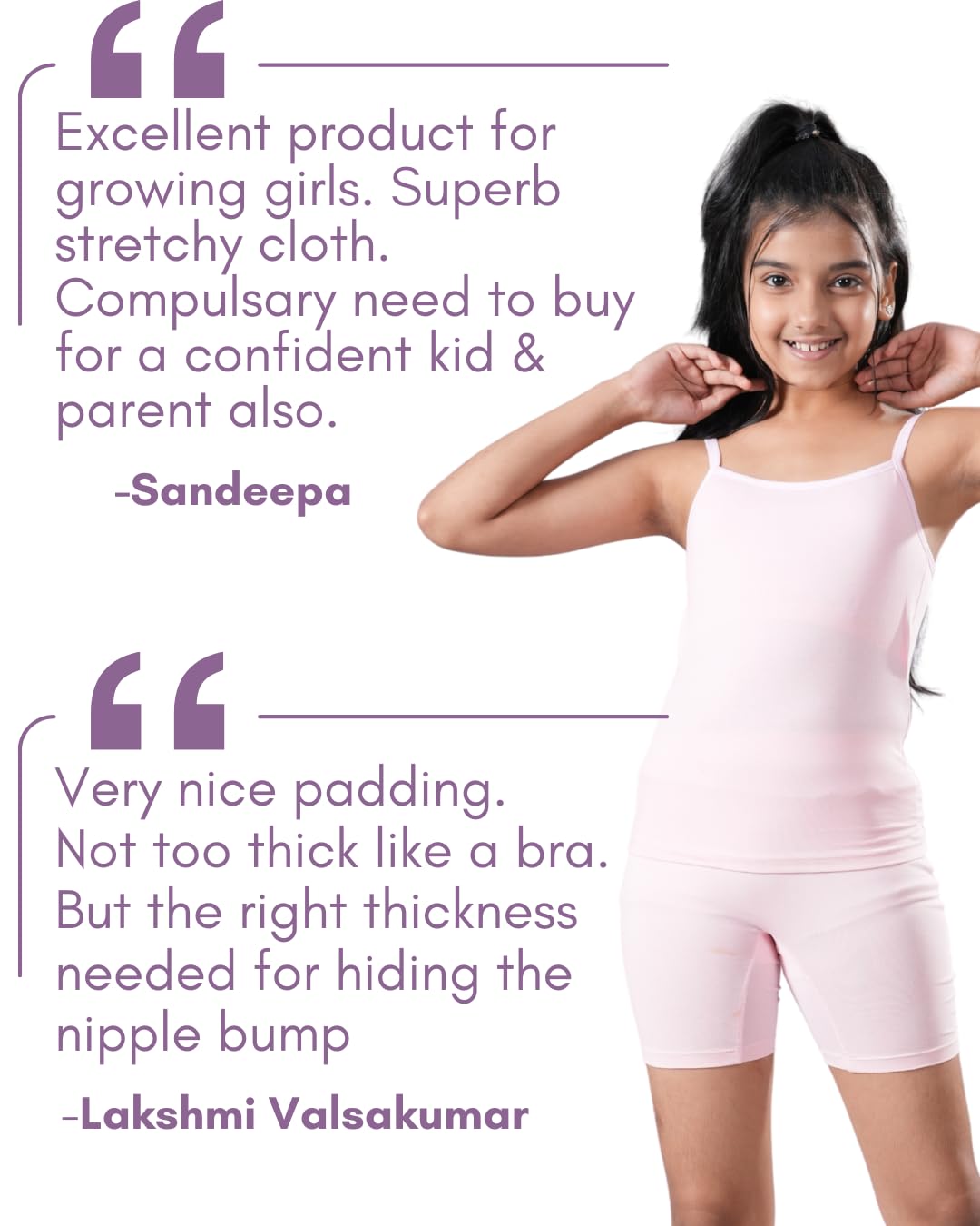 Lily Chic Lightly Padded Camisole for Girls | Ages 8-16 Yrs | Soft Cotton Slips | Covers Nipple Buds | Perfect Under Uniforms & Top | Pack of 2 4