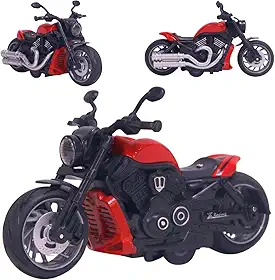 Moto Miniatura de Metal Pull Back Luz e Som 1:12 Vermelho - Castela