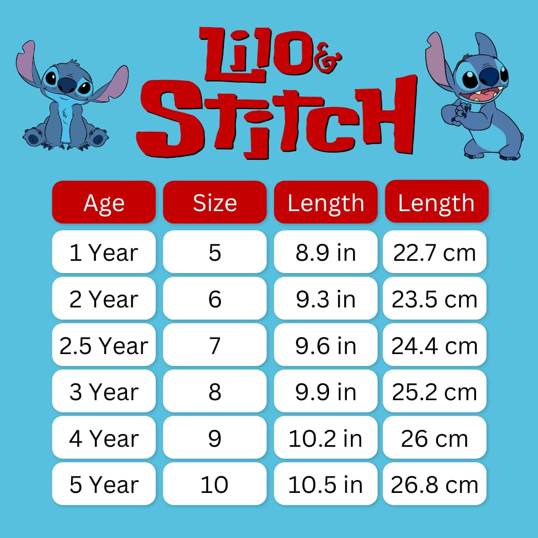 Disney Lilo and Stitch Lowtop - Zapatillas deportivas de caña baja con cierre sin cordones, acolchadas, ligeras, tallas 12-13, niños pequeños 1-4, niños grandes 5-10 adultos