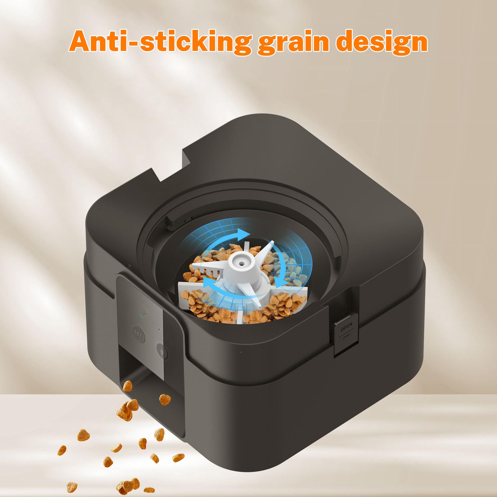 2 L Colpisci/WiFi Distributore crocchette Gatto Automatico, Mangiatoie Timer per Gatti/Cani con Funzione Memoria, Display LED, Adatto per Gatti E Cani Piccoli (Bianco - Touch)