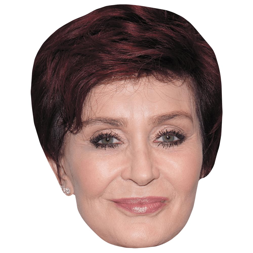 Celebrity Cutouts Lifelike Sharon Osbourne (Smile) Celebrity Mask, Flat Card Face, Fancy Dress Mask