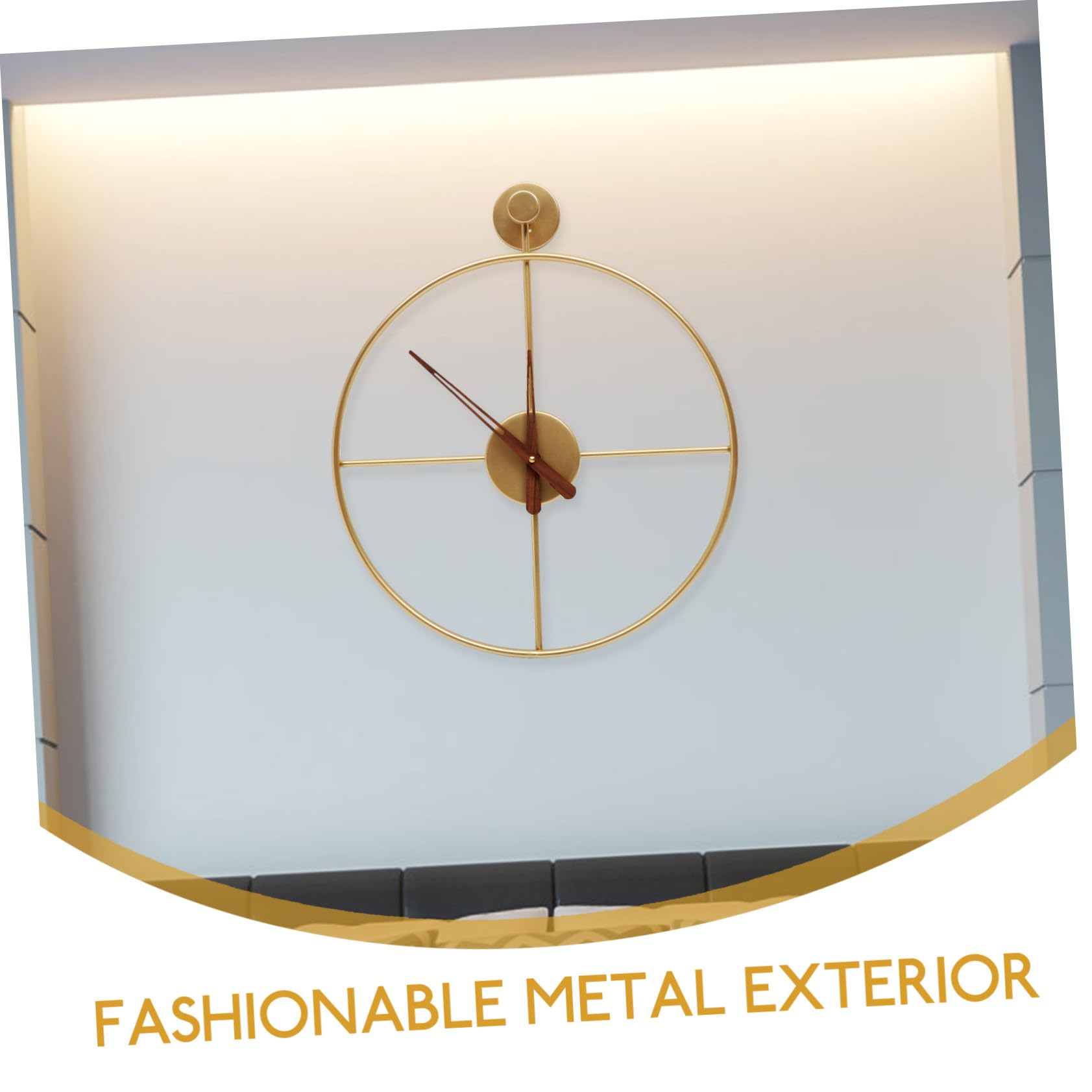 Gadpiparty Goldene Metallwanduhr mit Klarem Zeitdisplay und Leisem Lauf