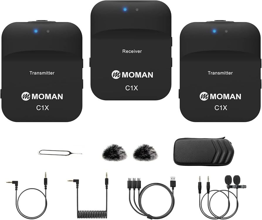 Amazon.com: Moman Wireless Lavalier Microphone, 2.4GHz