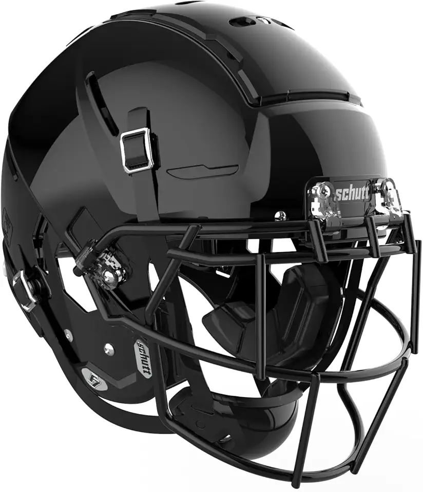 Schutt F7 2.0 Collegiate Football Helmet - Men's, Boys (14+) - Molded Gloss White, Black - Medium - NCAA Football - Plastic Outer, Foam Inner - Collegiate Football Helmets product image