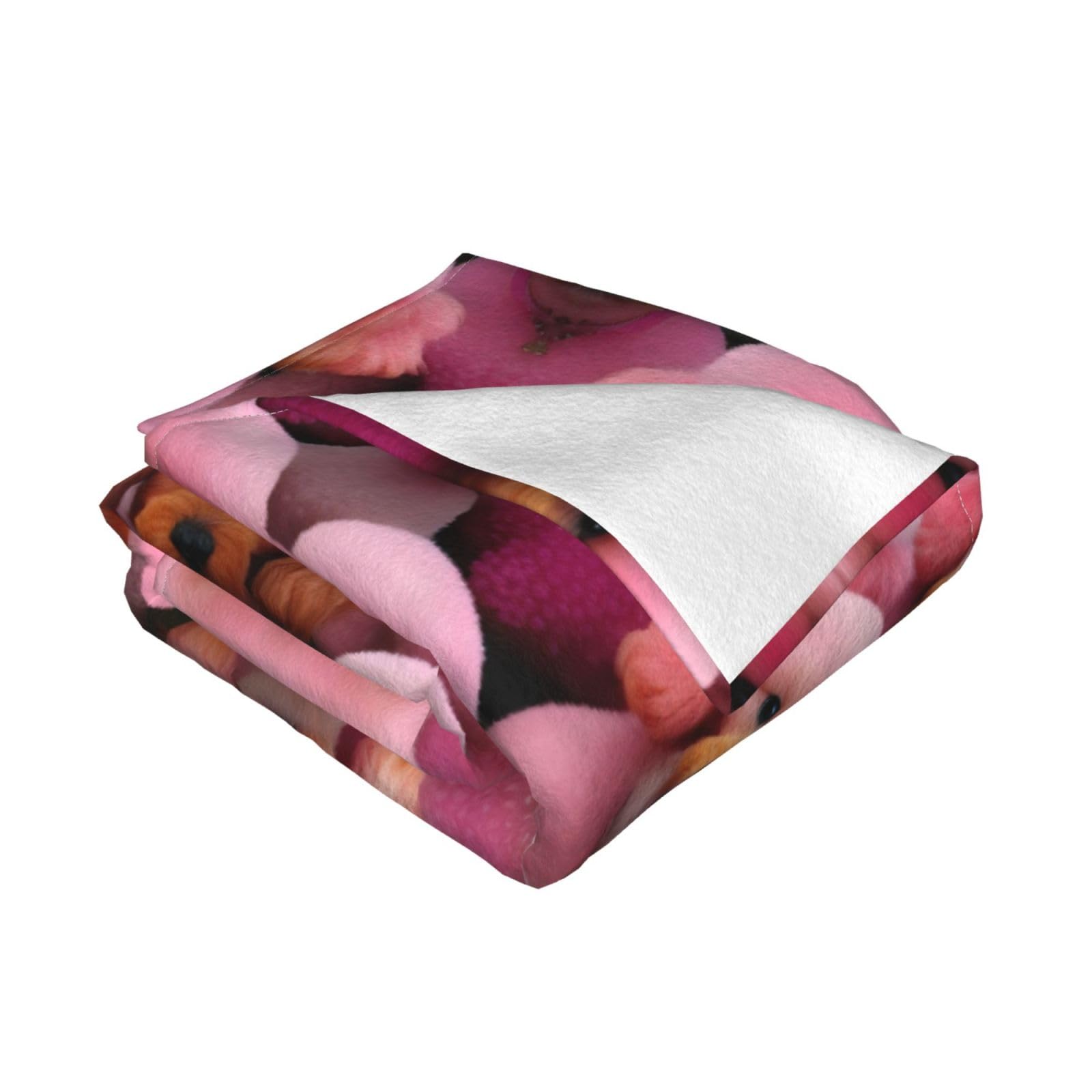 Coperta decorativa in morbida flanella calda e accogliente per bambini, cane, gatto, 127 x 152 cm, stampa di barboncini rosa