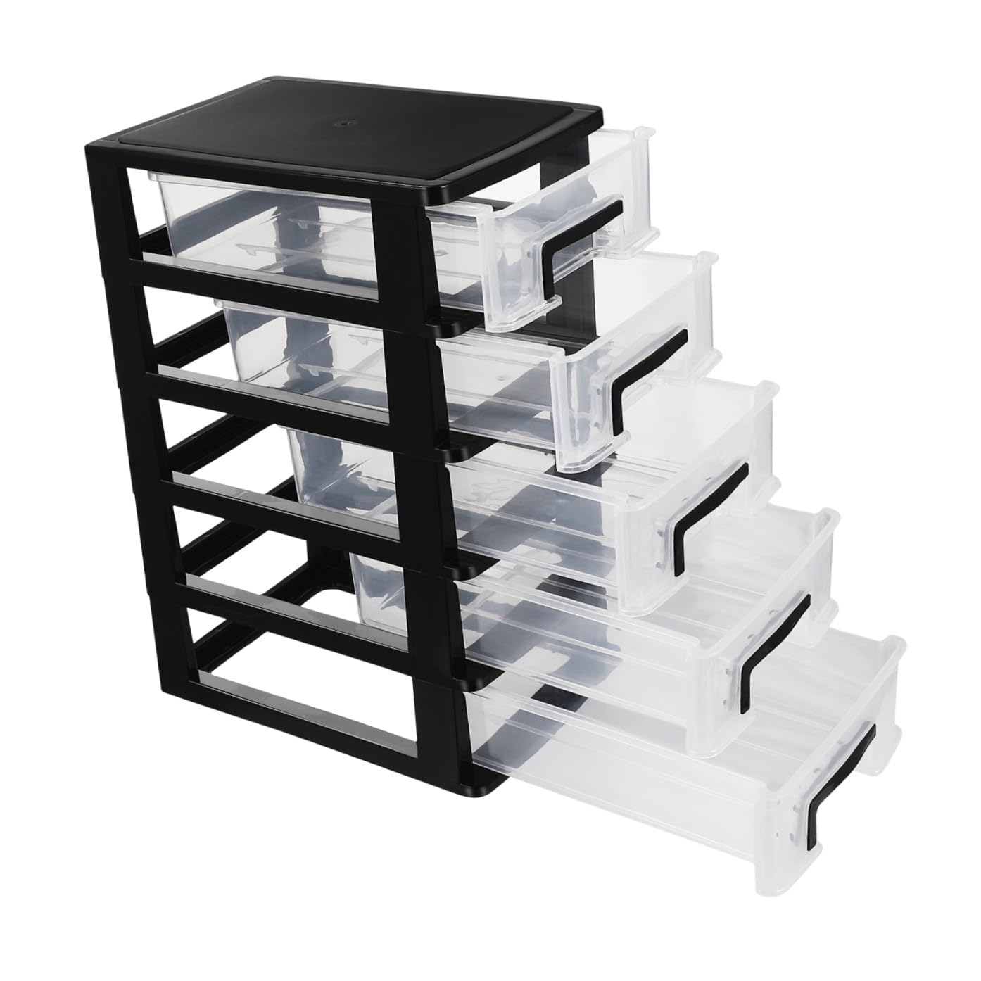 Toyvian Organisateur de Rangement pour Tiroir Noir en Pp, 5 Niveaux | Rentrée Scolaire, Design à Tiroirs pour Bureau et Maison, Tri des Fournitures et Objets de Desktop