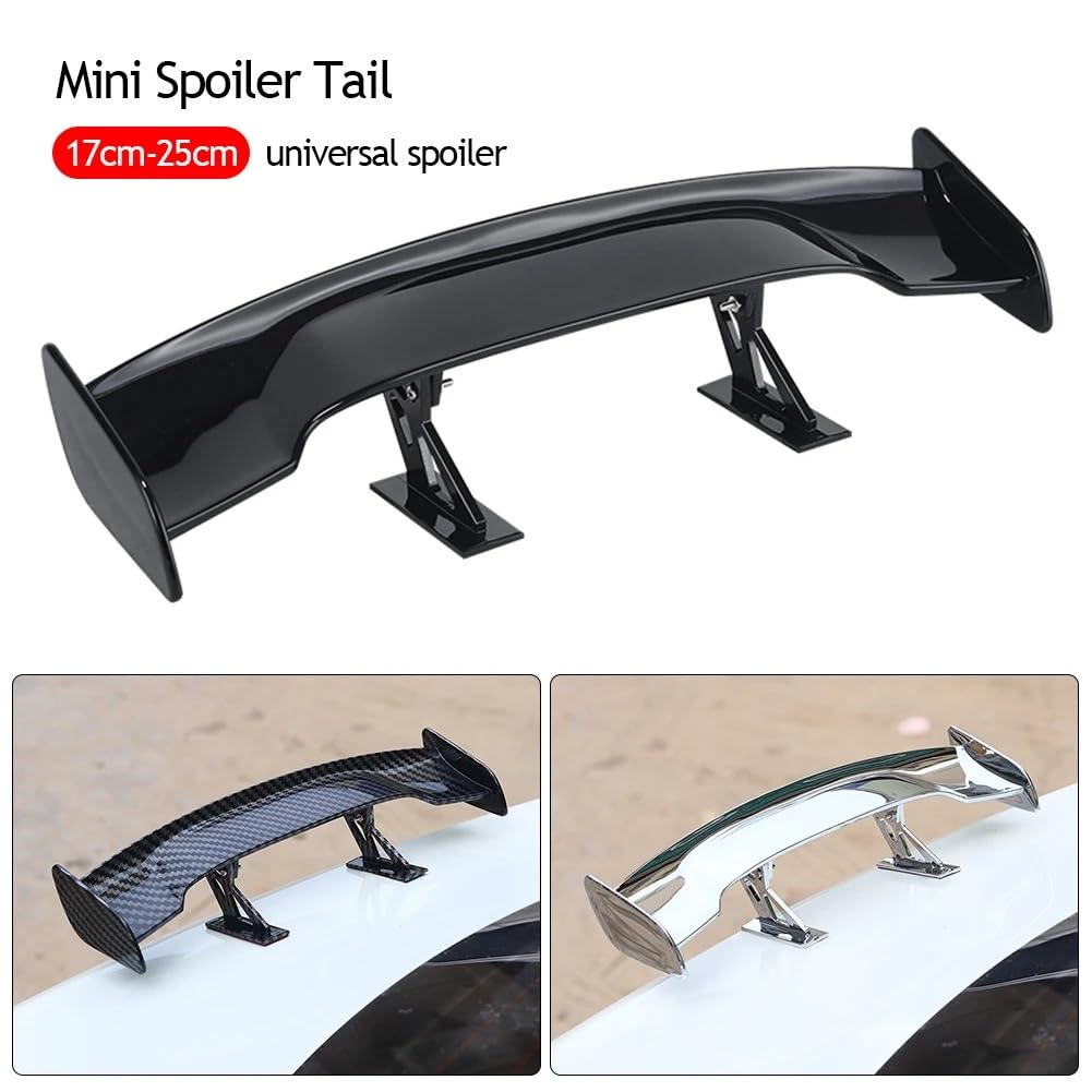 Spojler dachowy tylne skrzydło Spojler na tylne sk Tylny spoiler samochodu o wyglądzie węgla Mini skrzydła Mały model dekoracji Akcesoria samochodowe Winglet w stylu GT(Large silver)