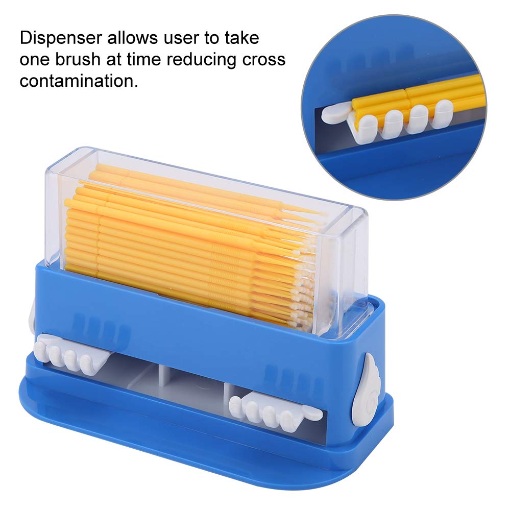 Oral Micro Applicator Pinsel | Biegbare Tipps für eine genaue Anwendung | Einweg & nachhaltig | 3 Farben (grün/gelb/weiß) | 100 - Pack mit handlichem Behälter (Medium yellow medicine stick)