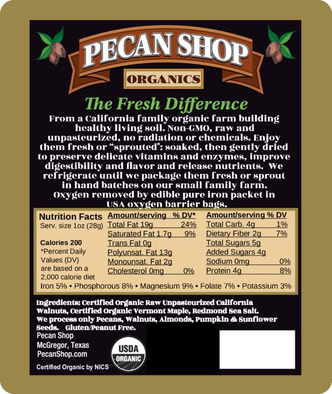 Miniatura 2 de Pecan Shop Nueces de California germinadas orgánicas de arce Vermont, huerto familiar, 12 onzas