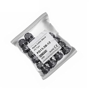 APIUHIFE Cable Gland Cable Entry IP68 PG7 for 3-6.5mm PG9 PG11 PG13.5 PG16 PG21 Black Nylon Plastic Connector 10Pcs (Color : PG13.5 Black 10PCS)