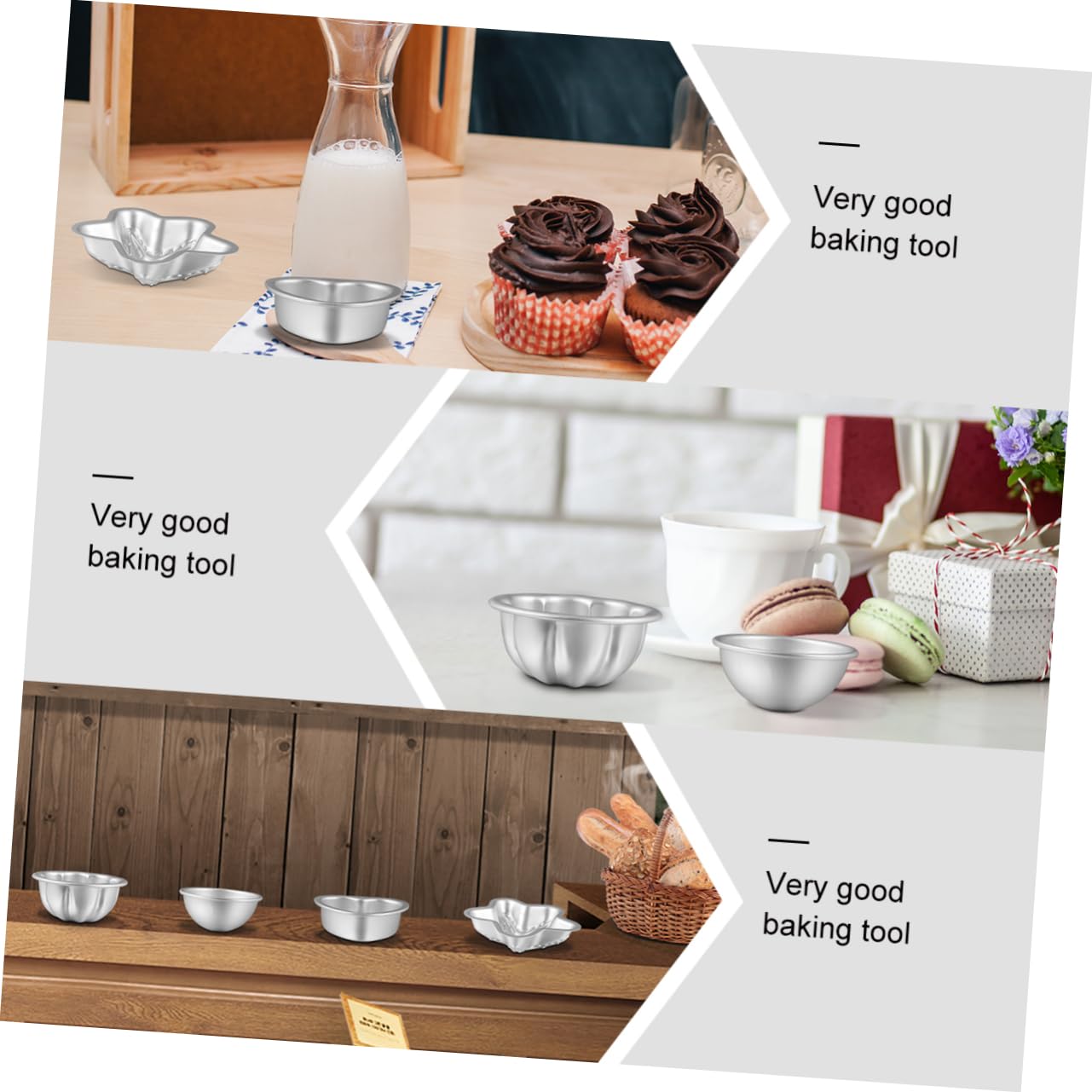 Uonlytech DIY Baking Set: 4 Pack Aluminum Alloy Bath Salt Molds for Cupcake Molds Home Sp