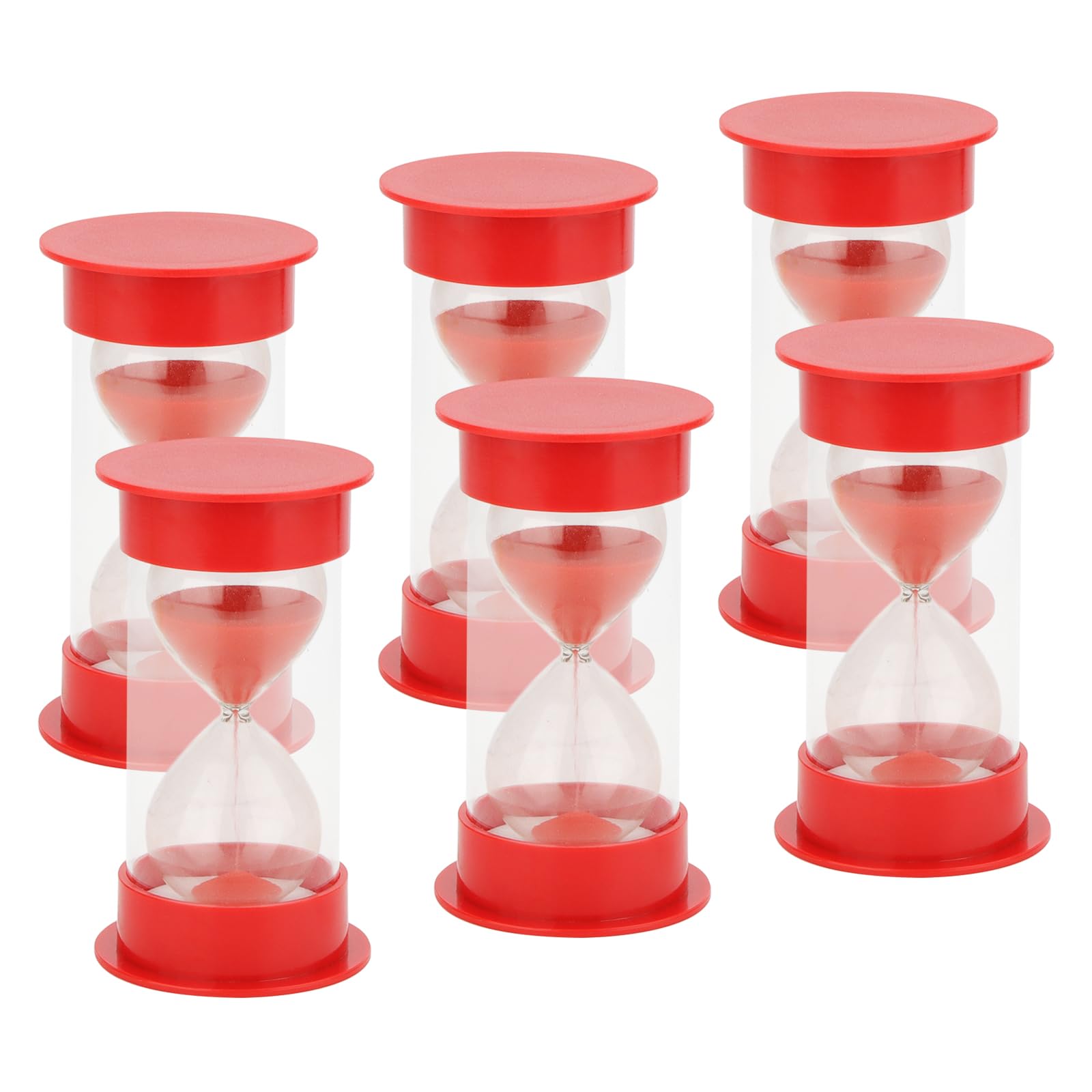 Sponsored Ad – KEILEOHO 6 PCS 5 Minute Large Red Sand timer, Plastic Sandglass Sand Clock, Countdown Hourglass Timer for Home Office Kitchen Decoration