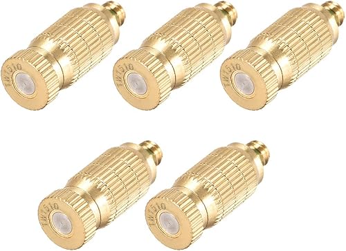 Miniatura 9 de uxcell Boquilla de nebulización de latón, cabezal rociador de nebulización de 0.020 in de diámetro de orificio roscado de 316 pulgadas para sistema