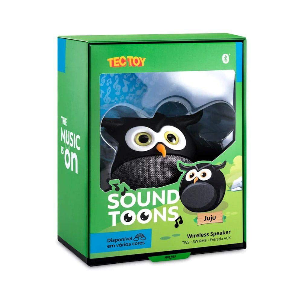邦楽 OwL Sound Toon - Wireless Speaker - Coruja (Juju) Cor Preta Tt-m916p-1