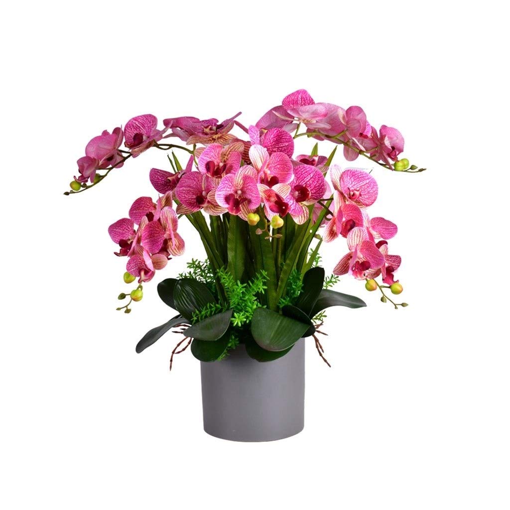 Sbziojhdr A Rtificial Flowers, Decor Rtificial Flowers With Vase Rtificialilk Phalaenopsis Butterfly Orchid With Vaseet Fake Plant Wedding Decoration Faux Flowersc(A)