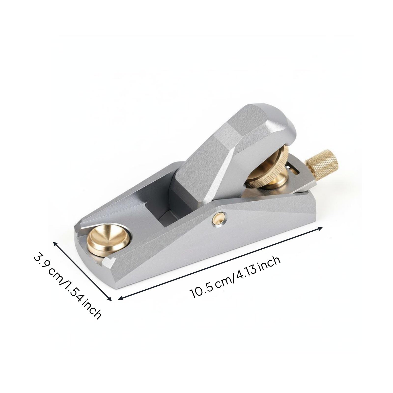 Gralara Cepillo Manual Mini Cepillo de Bloque Cepillo de Mano Cepillo de Carpintero Aleación de Aluminio con Ajuste Preciso de, 105x39x52mm, Cepillo De Aluminio De Ángulo Bajo Plateado
