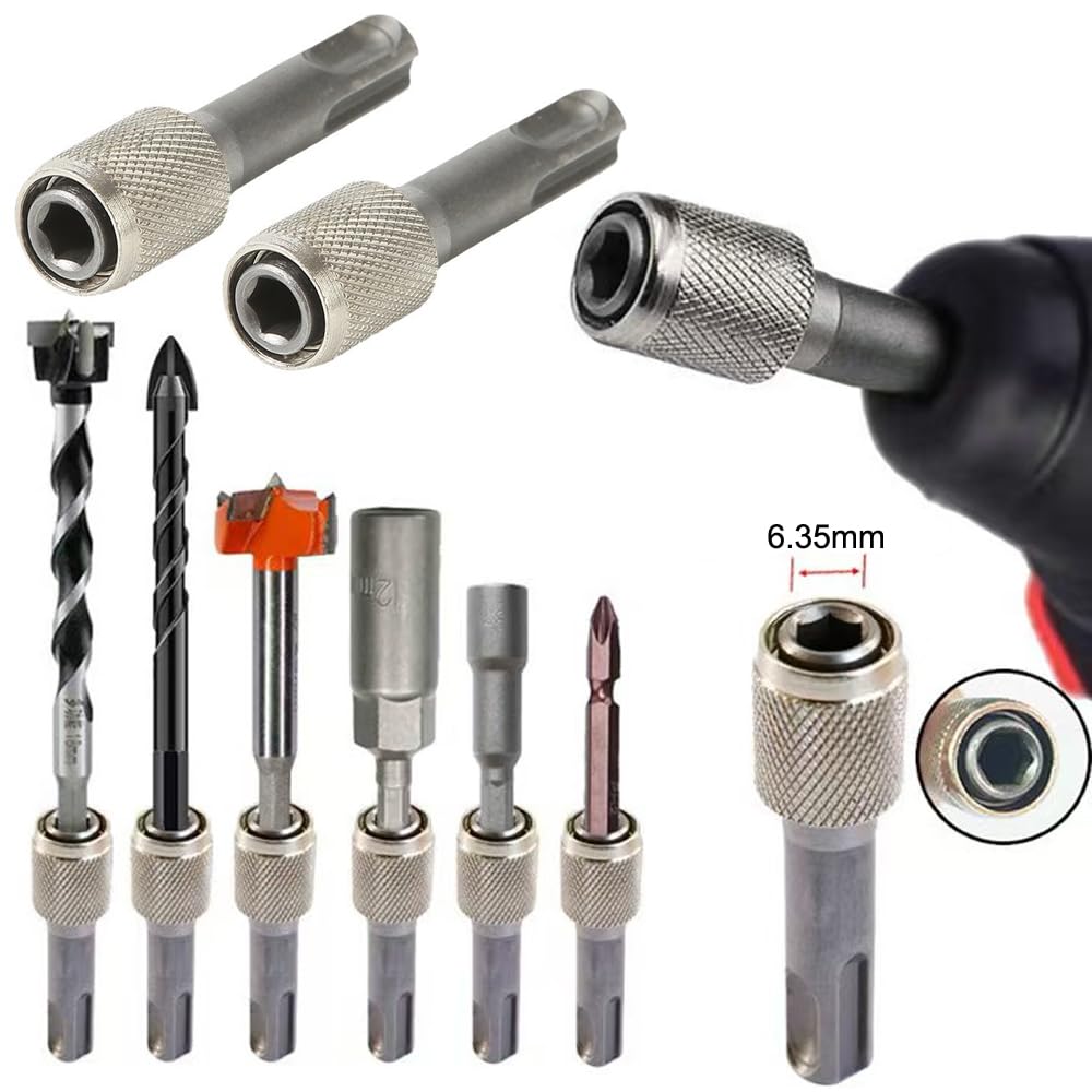 SDS to Hex Adapter - 3 Pack for Drill & Hammer -2 SDS to Hex Adapter - 3 Pack for Drill & Hammer -2