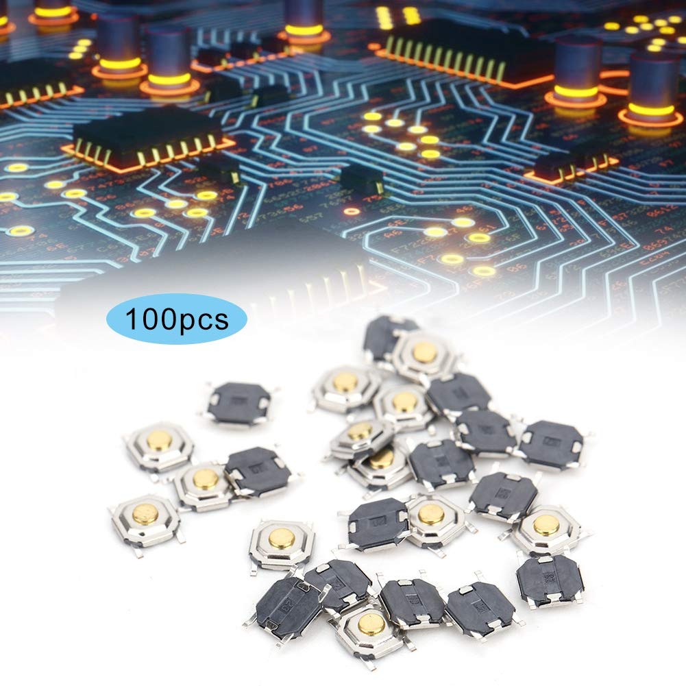 Lot de 100 interrupteurs à bouton-poussoir tactile, micro-interrupteur, kit d'assortiment d'interrupteurs, petit interrupteur, composants électroniques, interrupteur DIP for usage domestique industrie