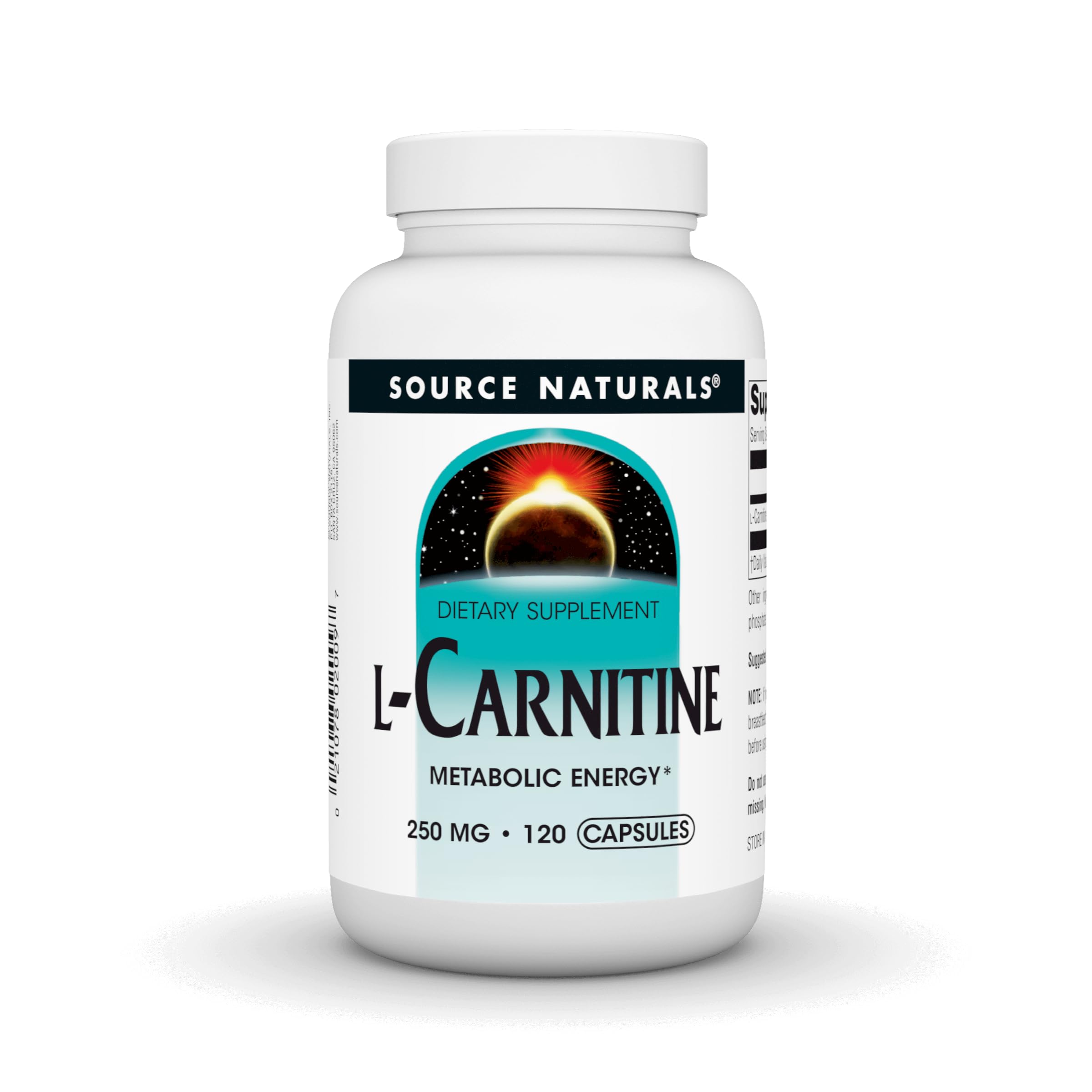Source Naturals L-Carnitine, Metabolic Energy*, 250mg - 120 Capsules
