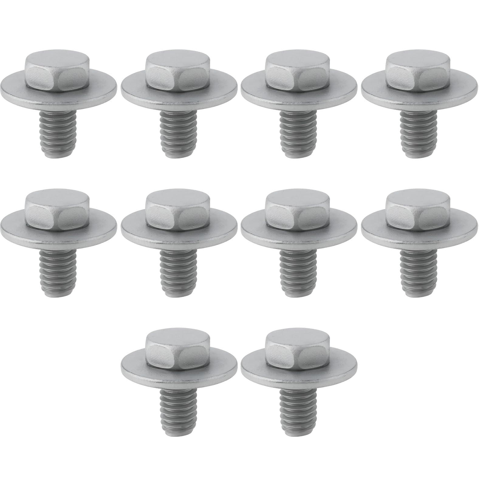 Briny River 10x Fixed Washer Bolt M6x18x16 mm N10009110 N10009102 Compatible With Volkswagen