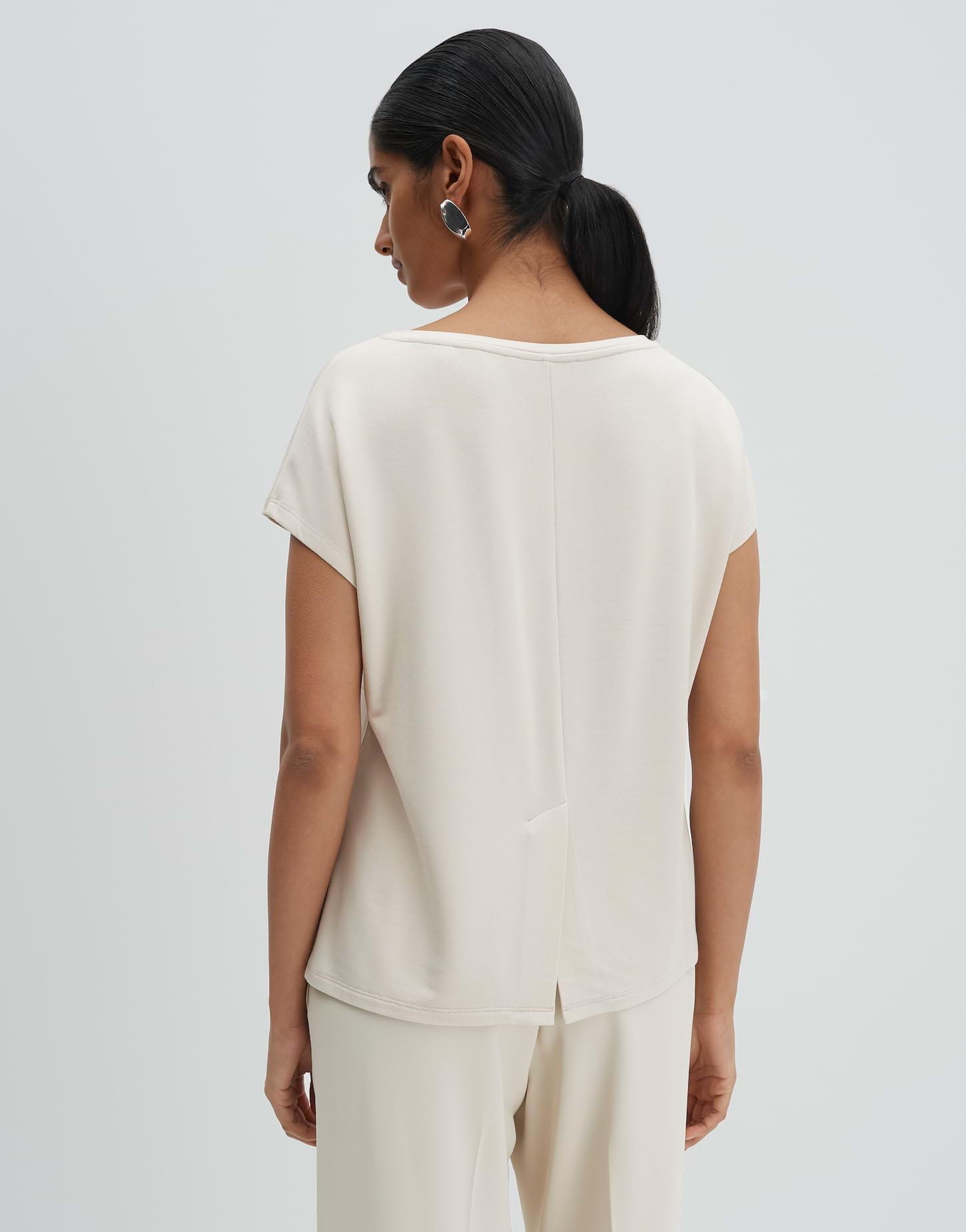 someday Damen Kurzarmshirt | Jerseyshirt mit Schlitzdetail Regular Fit