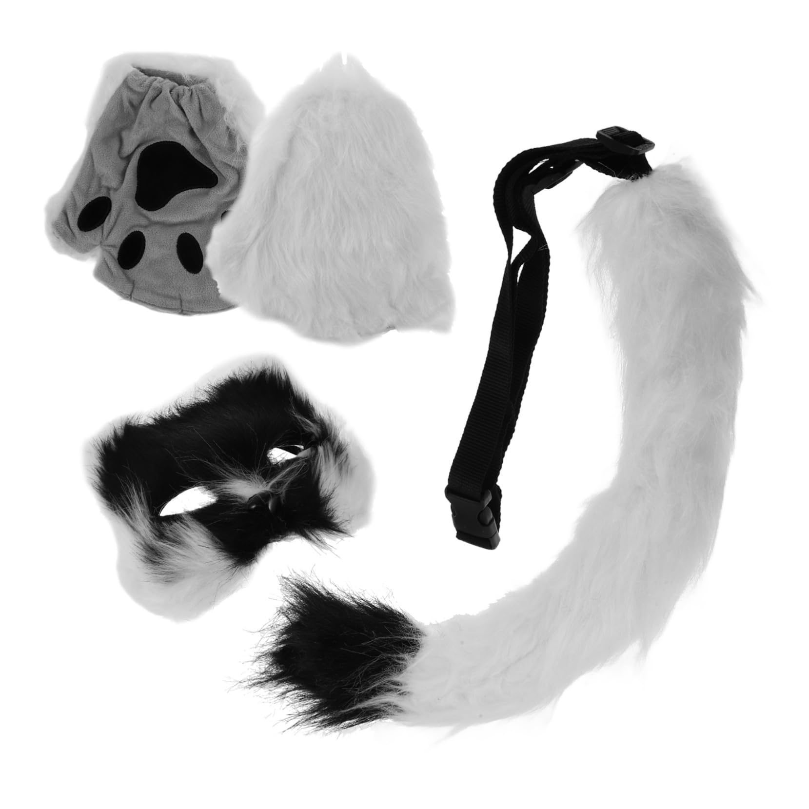TOYANDONA 1juego De Media Cara De Animal De Pelaje Sintético Para Halloween y De Disfraces Accesorios De Cosplay Adultos Diseño y Múltiples