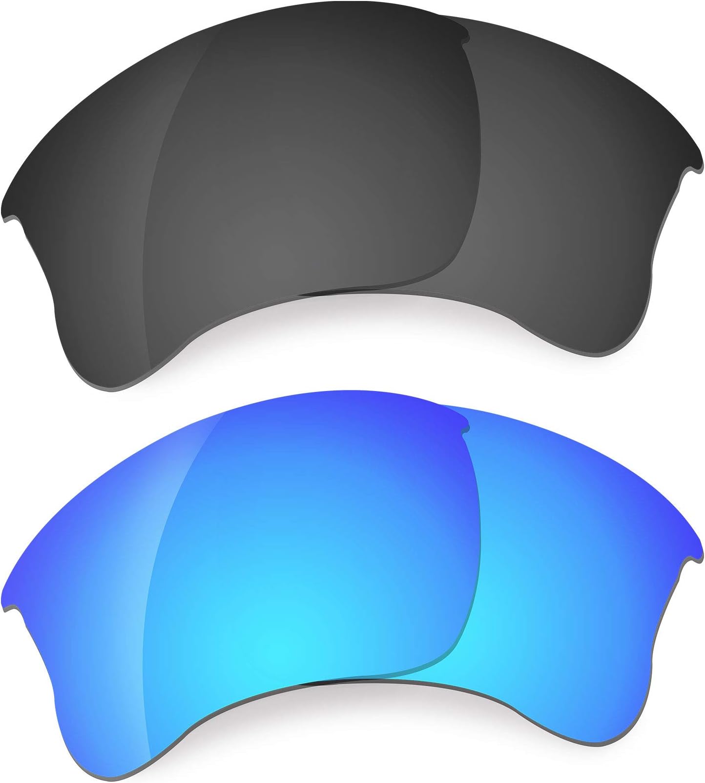 Dynamix Polarized Replacement Lenses for Oakley Flak Jacket XLJ | Easy To Install | Fit Perfectly | Solid Black + Ice Blue