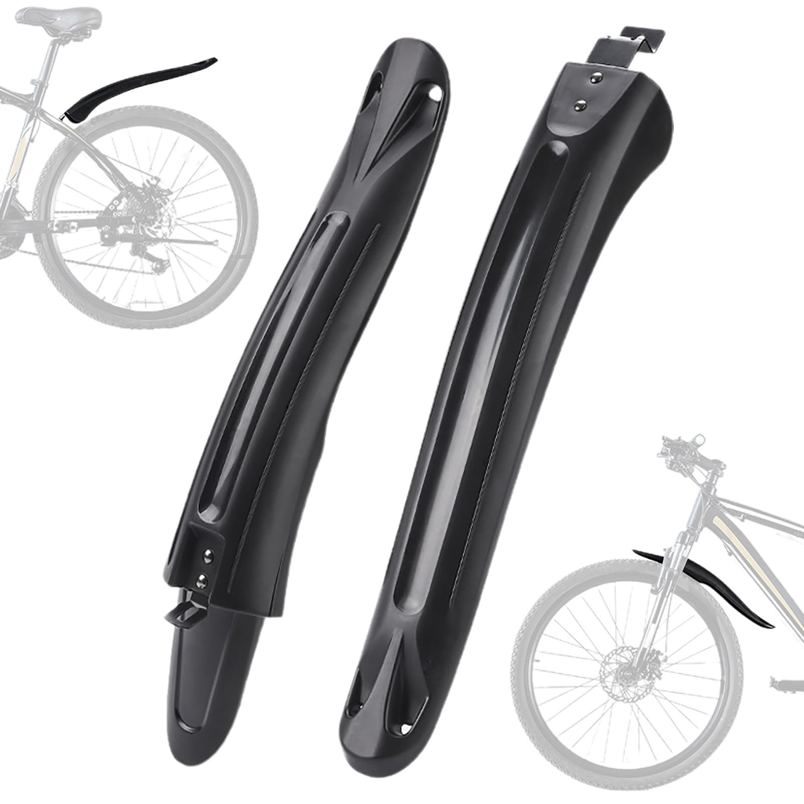jiyun Mountain Fenders - Set - Thicken Widen Bicycle, Front and Rear Mud Guards, Cycling Mudguard Set, Mountain Road Fenders for 26-29 inch Bikes
