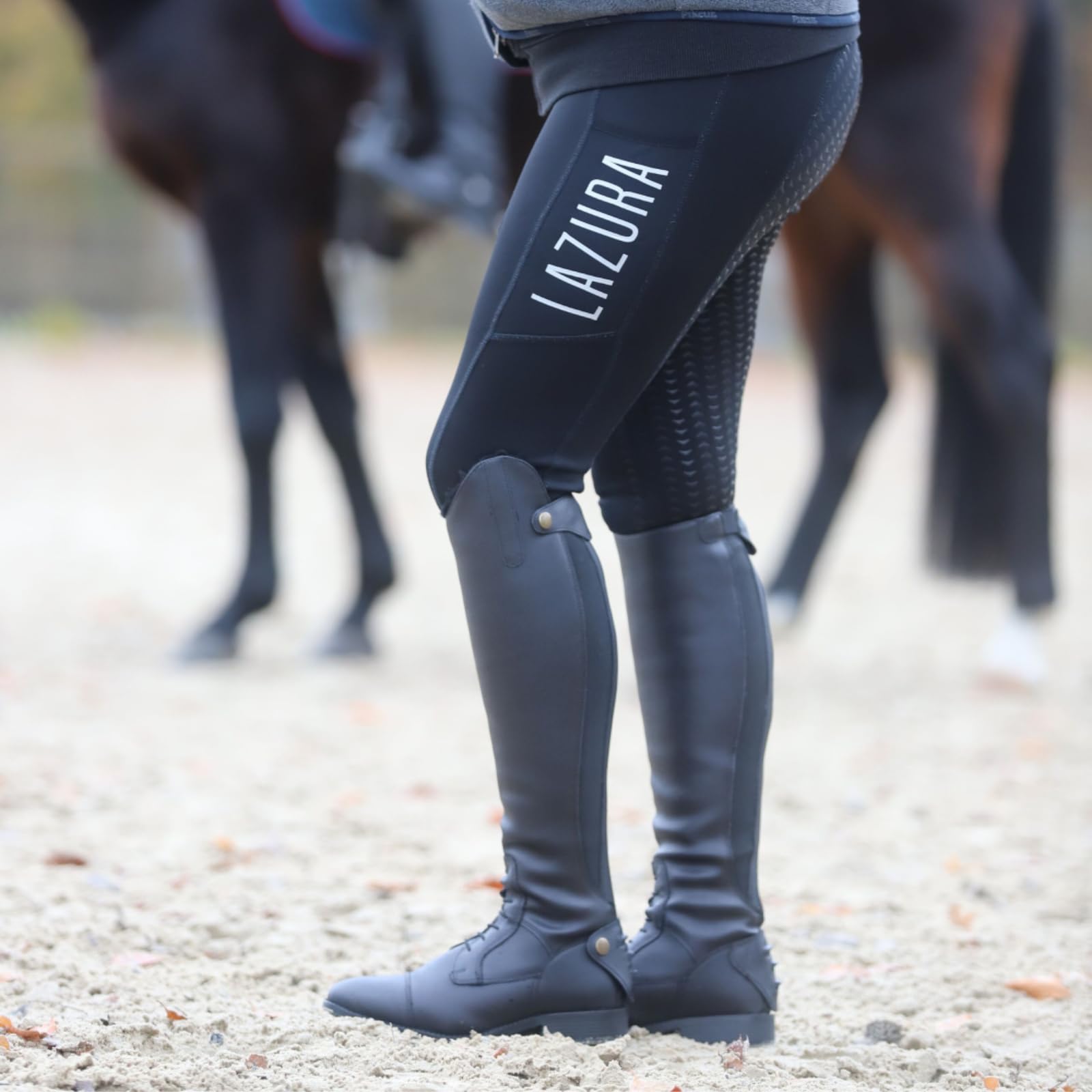 RL24 - Winter Reitstiefel für Damen Calgary – warme Damenstiefel zum Reiten – Stiefel aus Kunstleder mit Teddyfell & Reißverschluss – Winterstiefel in schwarz – Größe 36-42