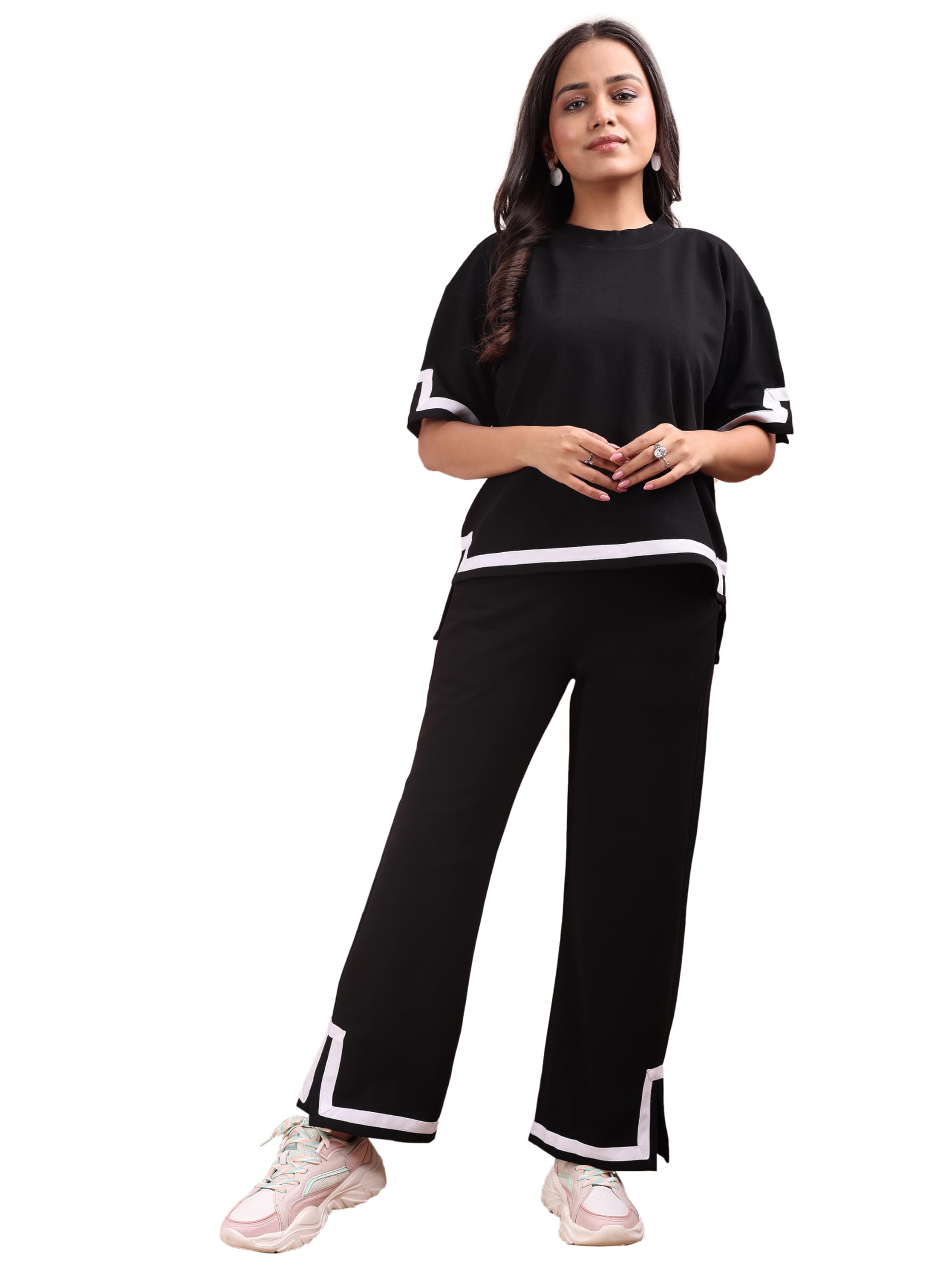 yagnapurush Women's CoOrd Set Ribbed Pajama Set Casual Wear Pant Top Set & Long Cut Pants Set Full Pair Solid Color Two-Piece Set Long Sleeve Top & Wide Leg Pants Co-ord SetYAG-157-picture-29