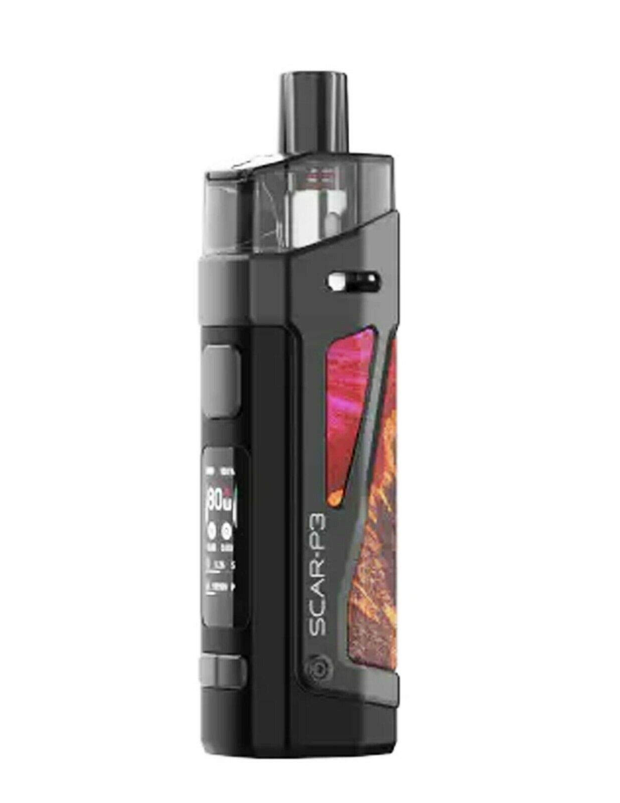 New Authentic Smok Scar P3 Pod Vape Starter Kit - No Nicotine (Red Wood)
