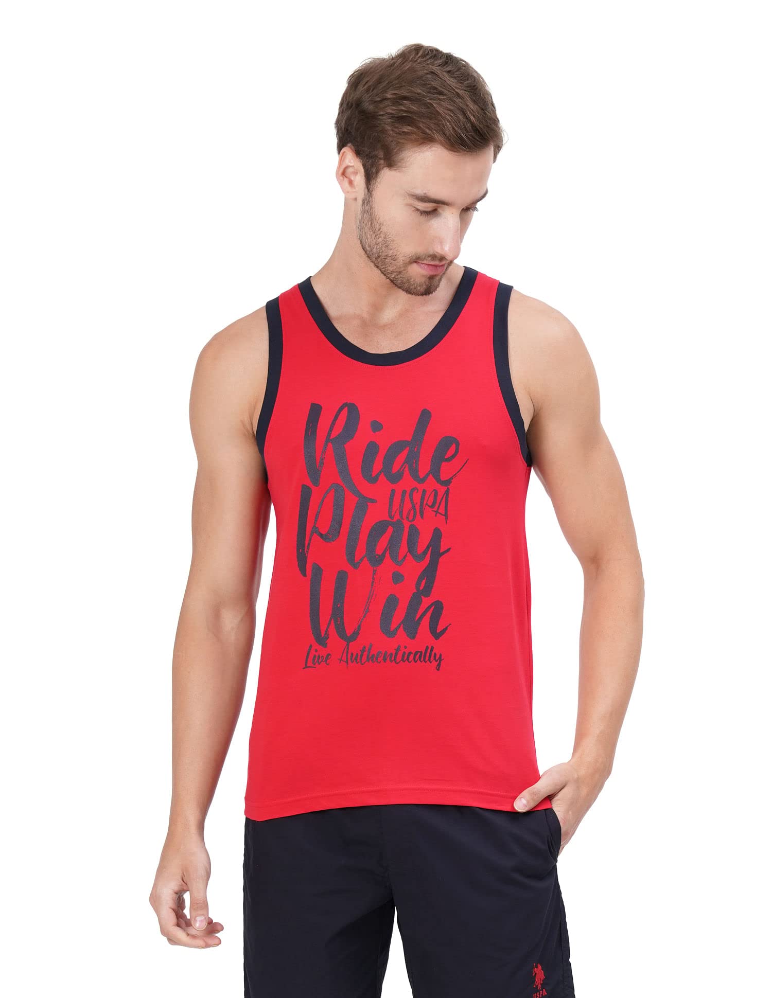 u.s. polo assn. Men Cotton Solid Regular Fit Vest-picture-29