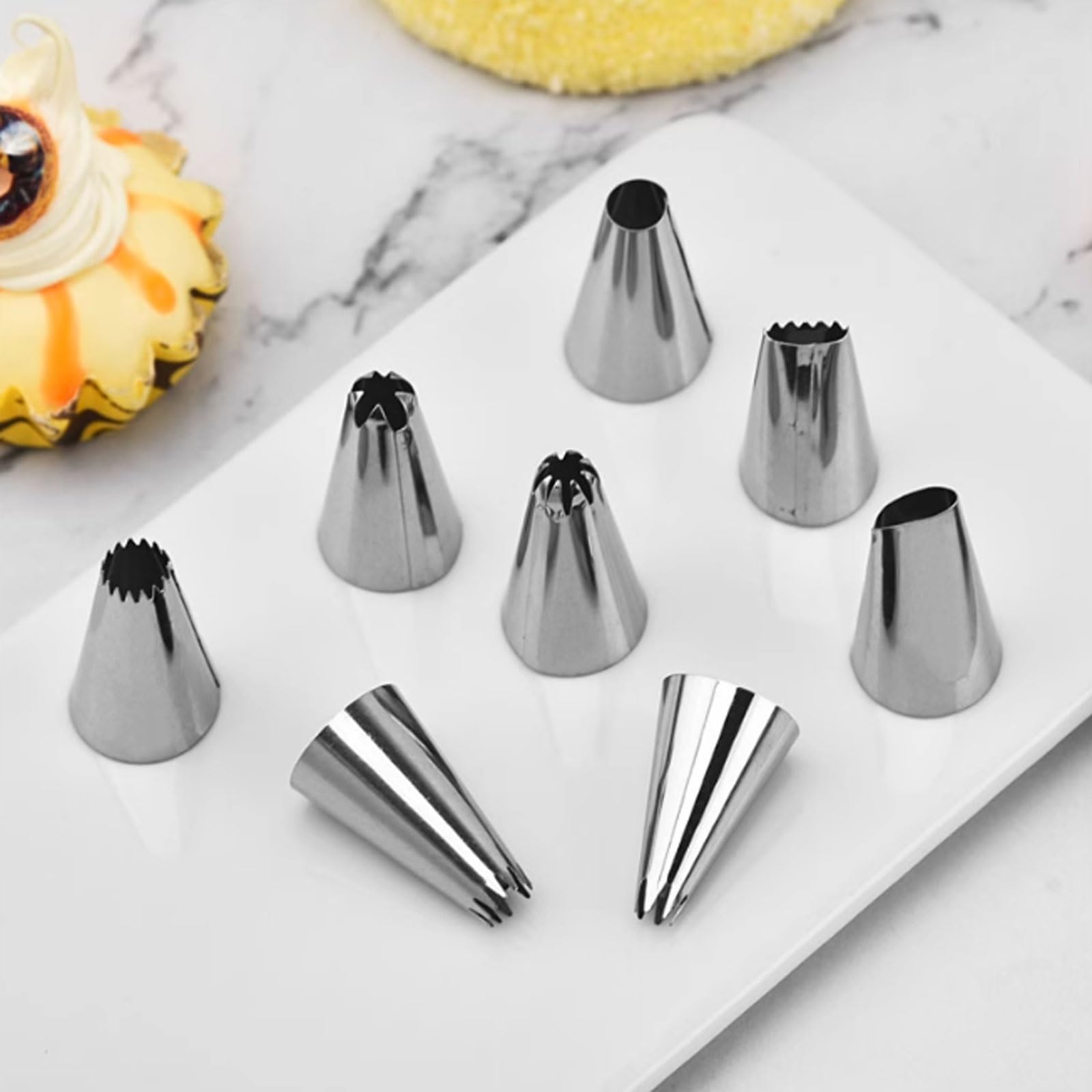 Juego de decoración Pasteles Acero Inoxidable 25 Piezas Completo con Caja Almacenamiento Herramientas for Hornear for Puntas pastelería Crema Mantequilla(Wei�)
