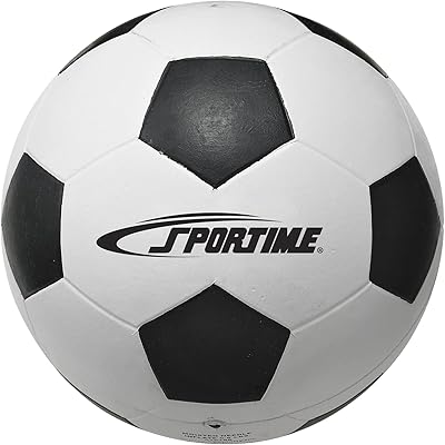 Sportime Size 5 Soccer Ball, Black/White