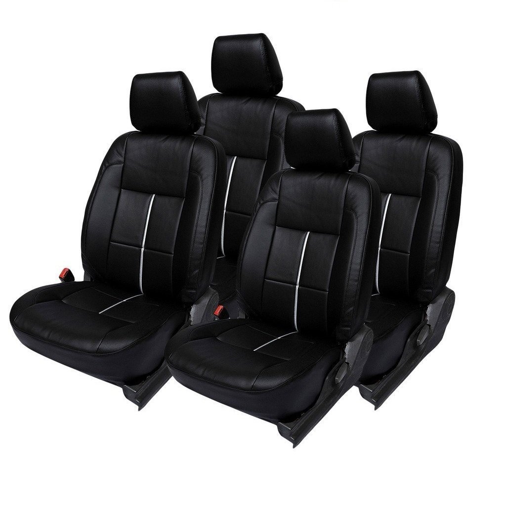 Hi Art Black And Silver Leatherite Custom Fit Car Seat