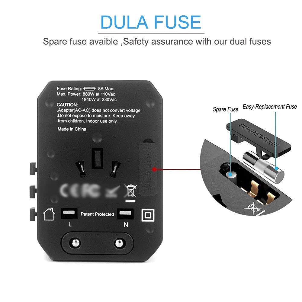 Adattatore di alimentazione universale in tutto il USB Adattatore di viaggio Universale Adattatore di alimentazione Caricabatterie Worldwide Adapter Parete Tappi elettrici Socket Convertitore per tele