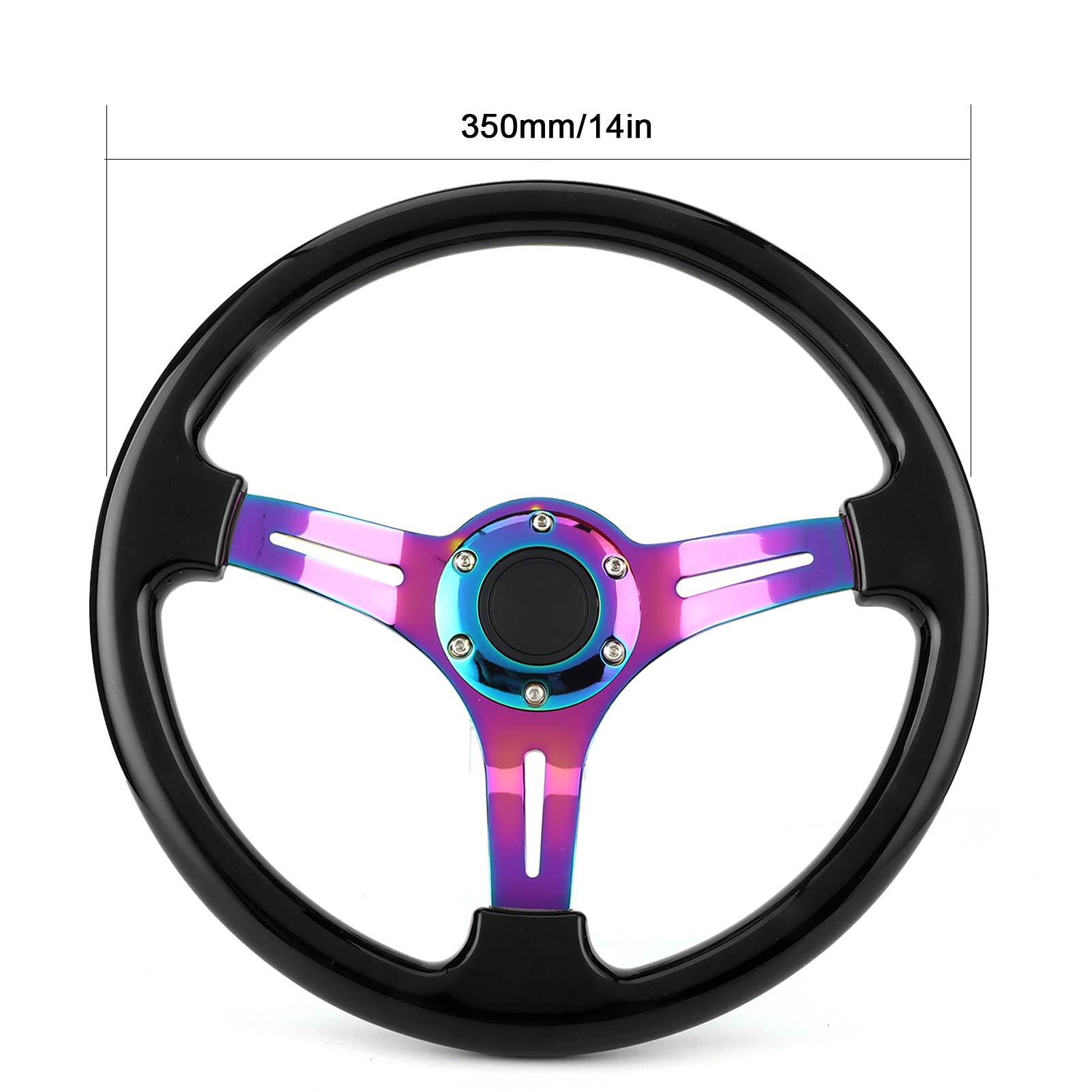 Amazon | XTevu ブラックレインボー ネオクローム レーシングハンドル 
