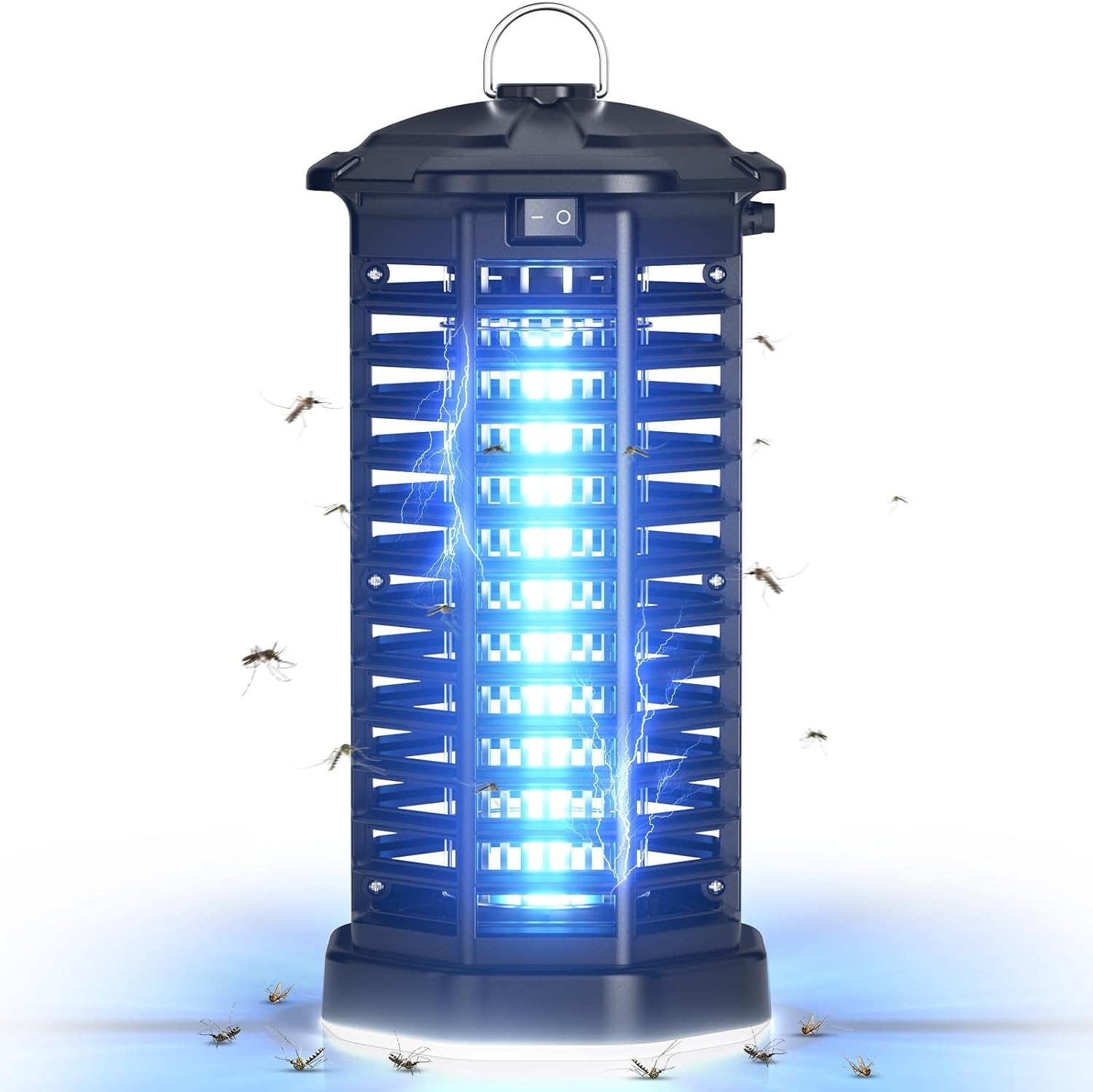 YISSVIC Elektrischer Insektenvernichter 4200V Mückenfalle 15W mit UV-Licht und LED-Beleuchtung Wasserdicht IPX4 geeignet für außen und innen