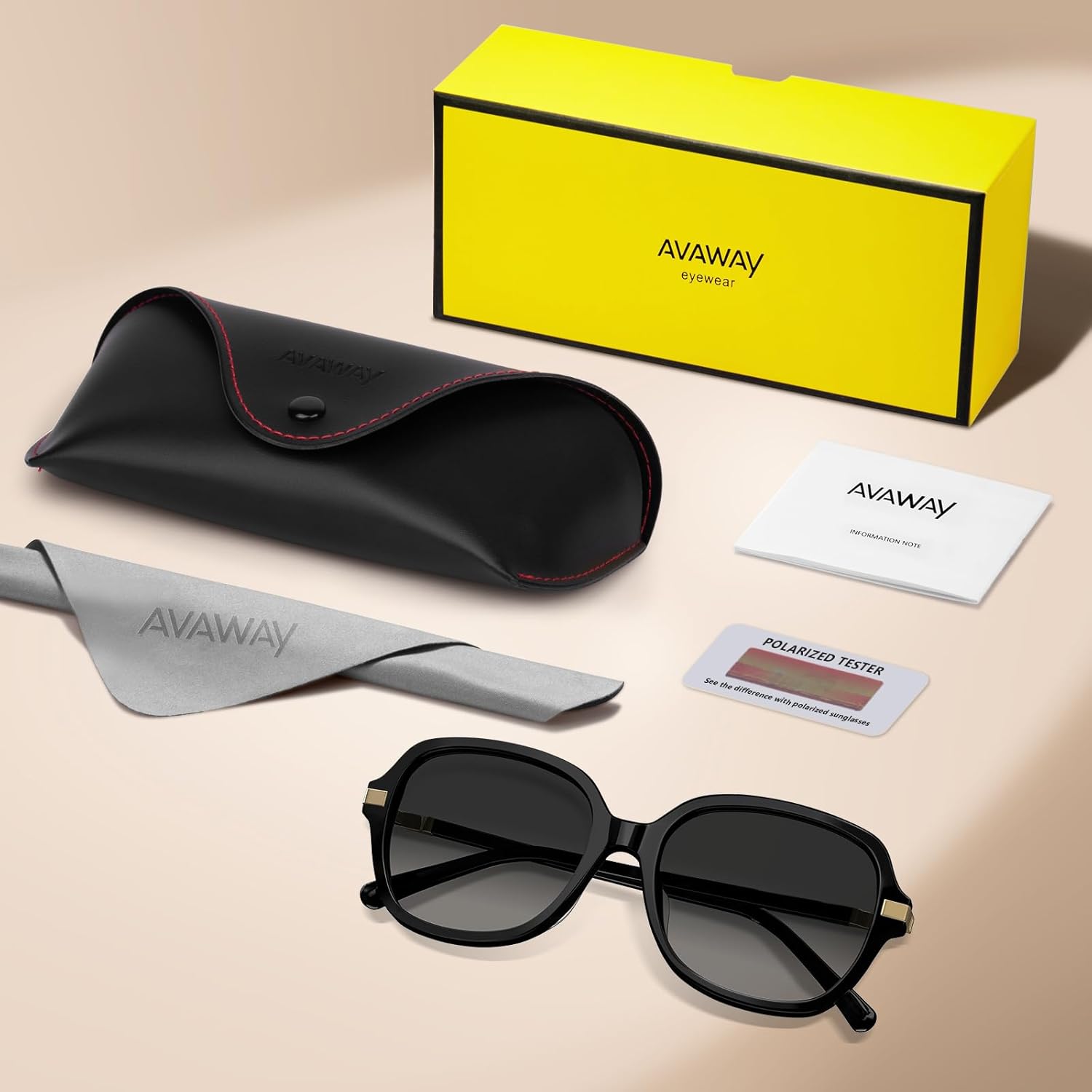 AVAWAY Polarized Sunglasses for Womens Square Oversized UV Protection Acetate Frame Retro Trendy Sun Shades - Image 6