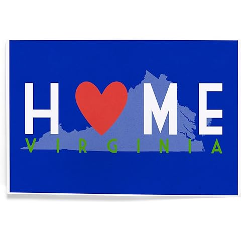 Lantern Press 8x12 Inch Art Print Wall Decor, Virginia, Home