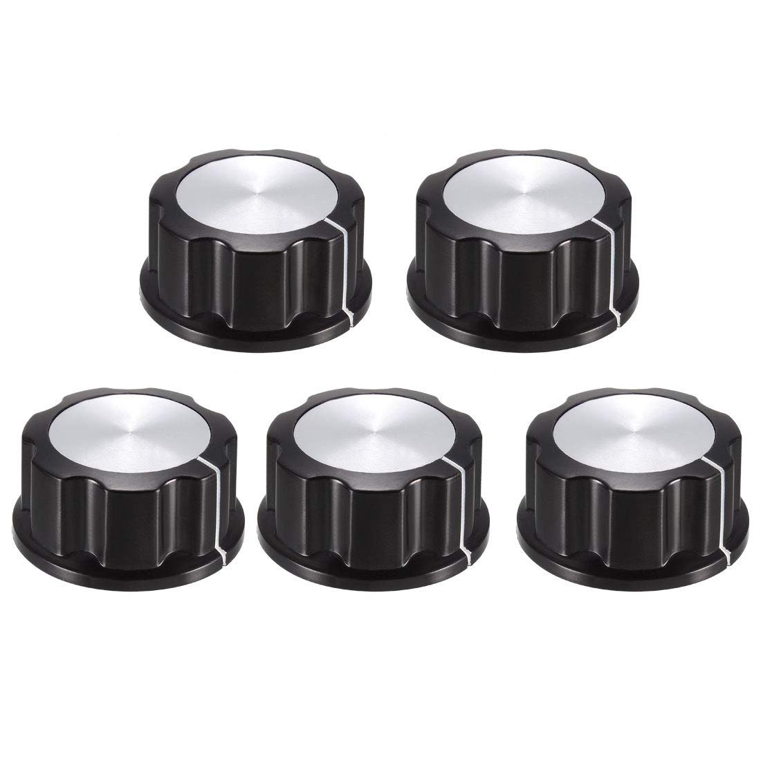 uxcell 5Pcs Speaker Control Knob Power Amplifier Knob 33mm Dia. Rotary Knobs for 6mm Dia. Shaft Potentiometer