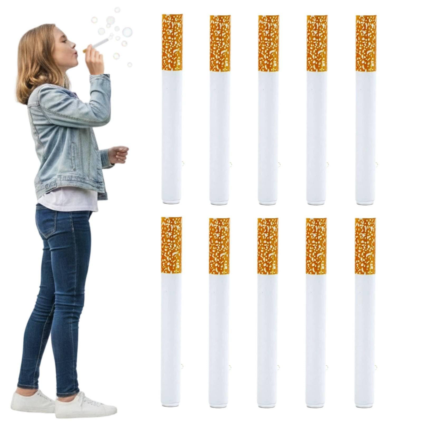 10pcs Bubble Toy Cigarette,Bubble Blowing Cigarette Stress Relief Toy,Bubbles Cigarettes Stress Relief Accessary,Blow BubblesCigarettes Sticks with Liquid Relaxation Birthday Party Gift for Men Women