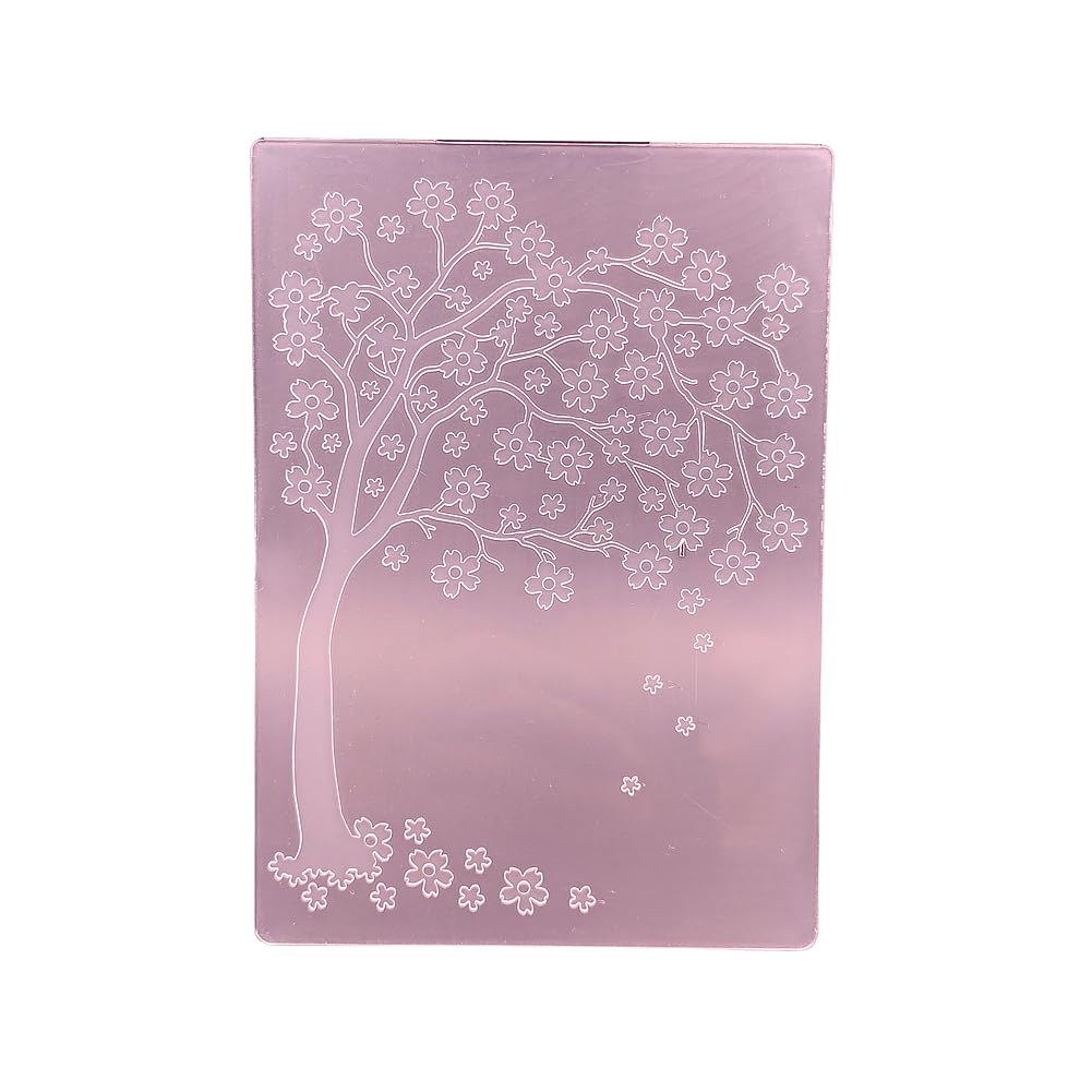 Plastic Embossing Folder A6 Size Falling Flower Tree Paper Crafts Plastic Textured Impressions for Card Making Scrapbooking