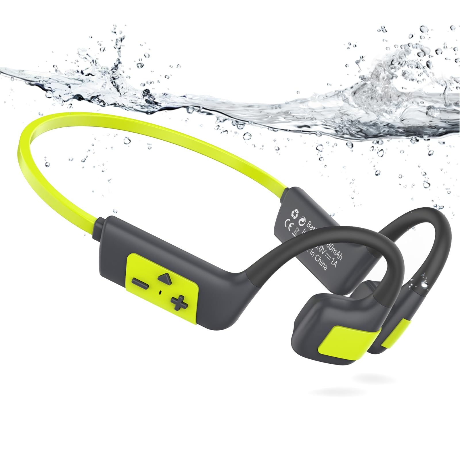 Auriculares Conducción Osea Natacion, 8GB MP3 Auriculares para Nadar Correr | Impermeable IP68 para nadar,correr, Bluetooth 5.4, Modos Bluetooth y MP3, Material de silicona suave