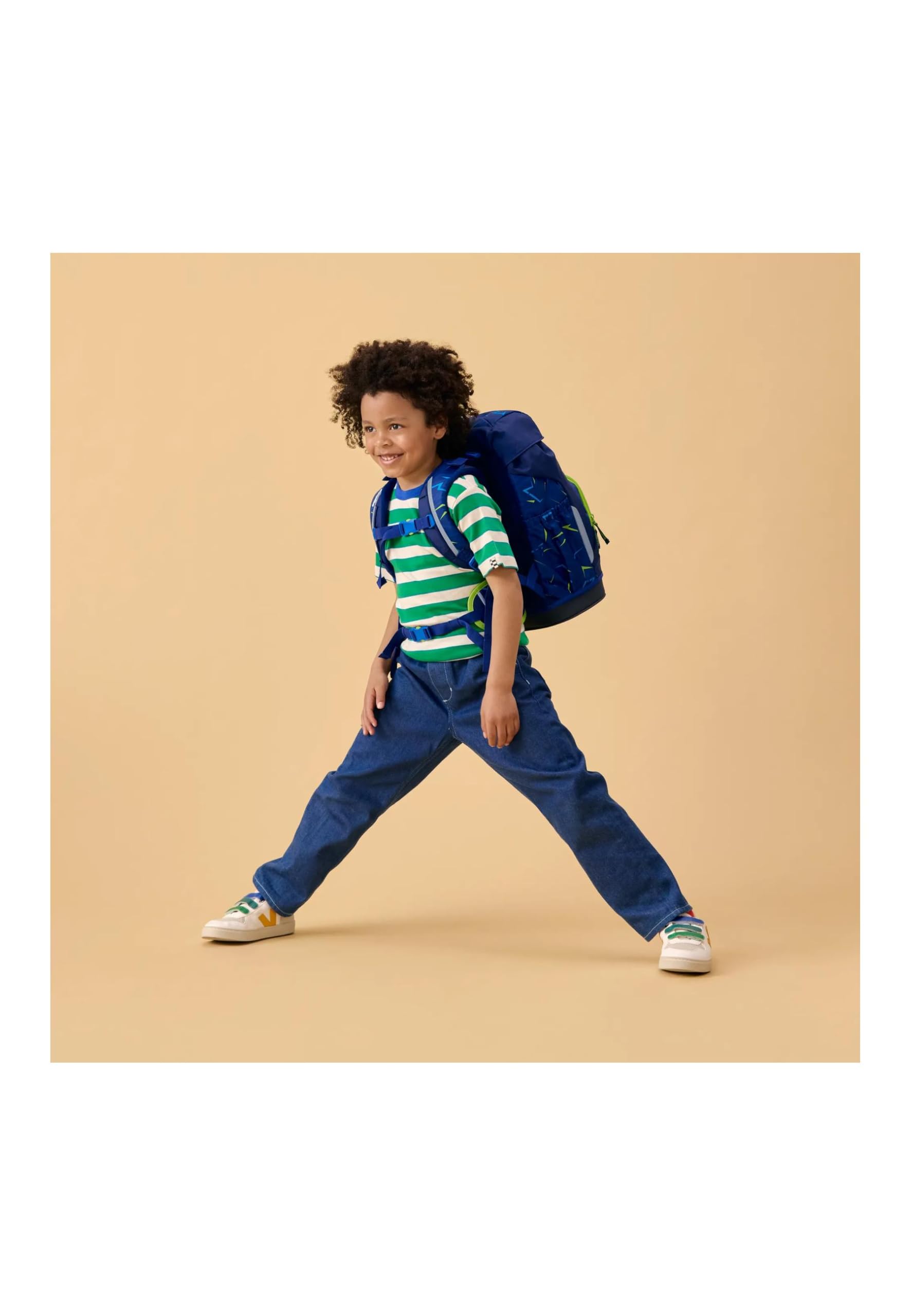 ergobag Elastyczny ergonomiczny lekki zestaw 24 litrów dla dziewczynek i chłopców, Przód Runbear - ciemnoniebieski, onesize, Zestaw do butów