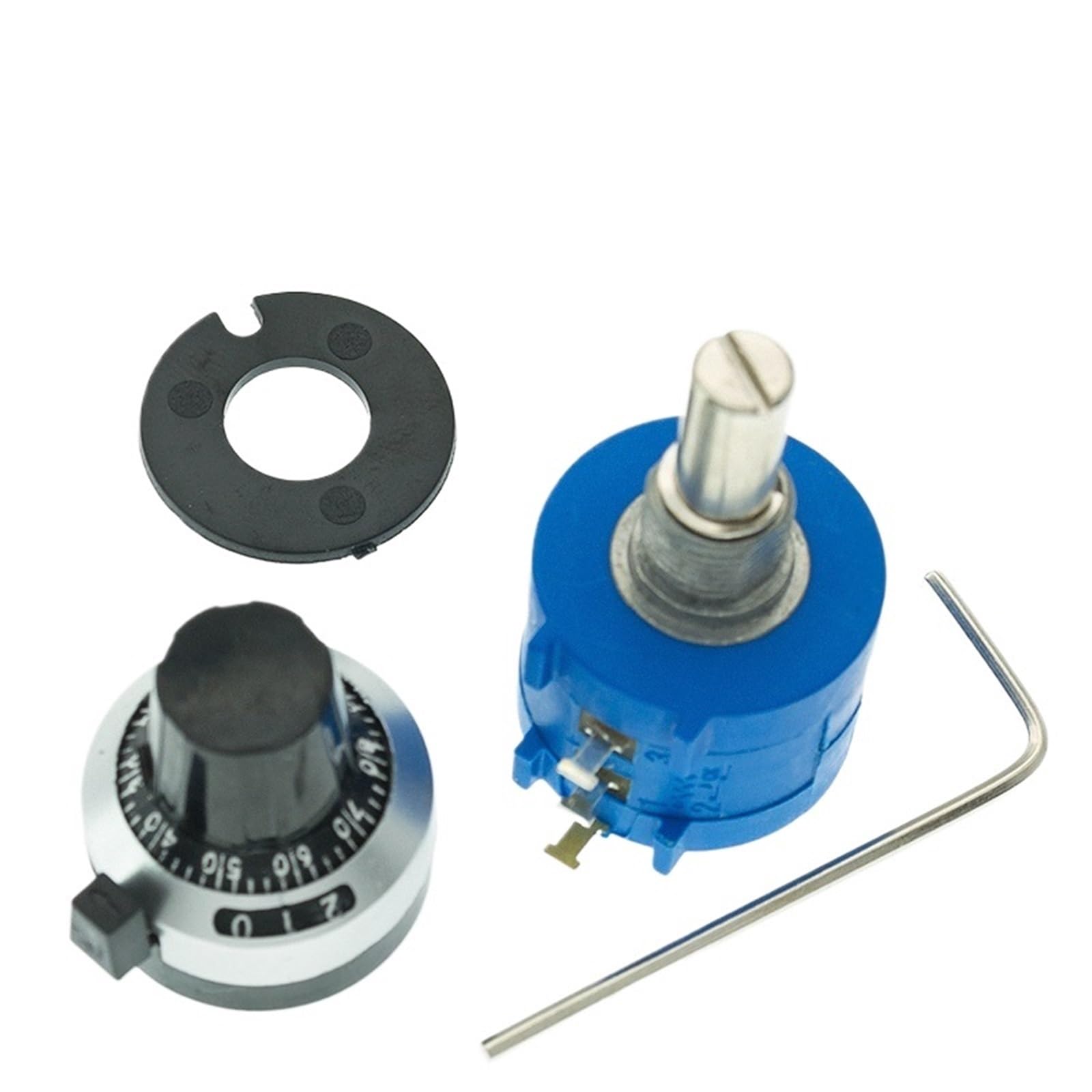 10 Stück 3590S-2-103L 3590S 10 K Ohm Präzisions-Multiturn-Potentiometer, 10 Ringe, verstellbarer Widerstand + Drehzähler, Drehknopf (20 K Ohm)