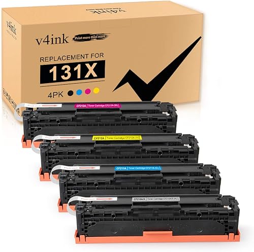 v4ink Cartucho de tóner remanufacturado de repuesto para HP 131X 131A CF210A CF210X CF211A CF212A CF213A Tóner de alto rendimiento KCMY Color Set