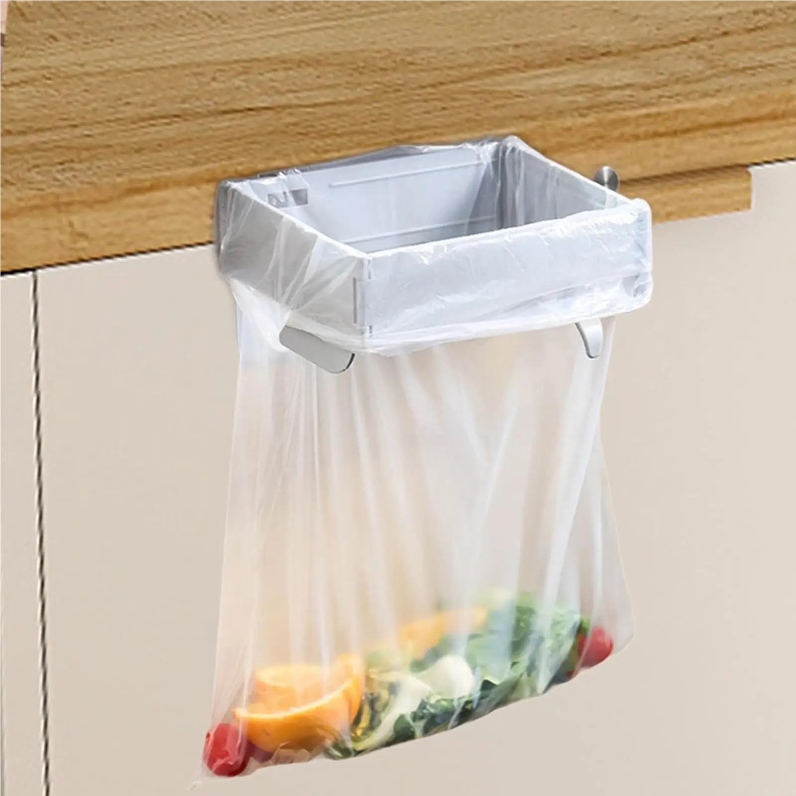 Estante Colgante for Bolsa de Basura, Soporte for Cubo Cocina, for portátil for armarios baño y hogar, 3 uds para Bolsas(White)