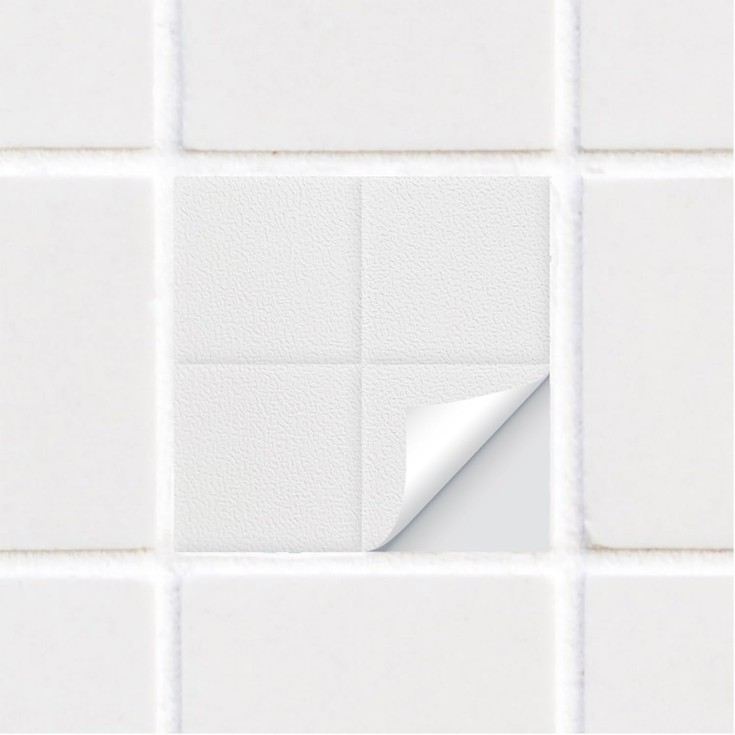 Alwayspon White Self-Adhesive Vinyl Wall Tile Stickers, 25Pcs 20cm/8inch Peel and Stick on Tiles Transfer Waterproof Splashback for Kitchen Bathroom